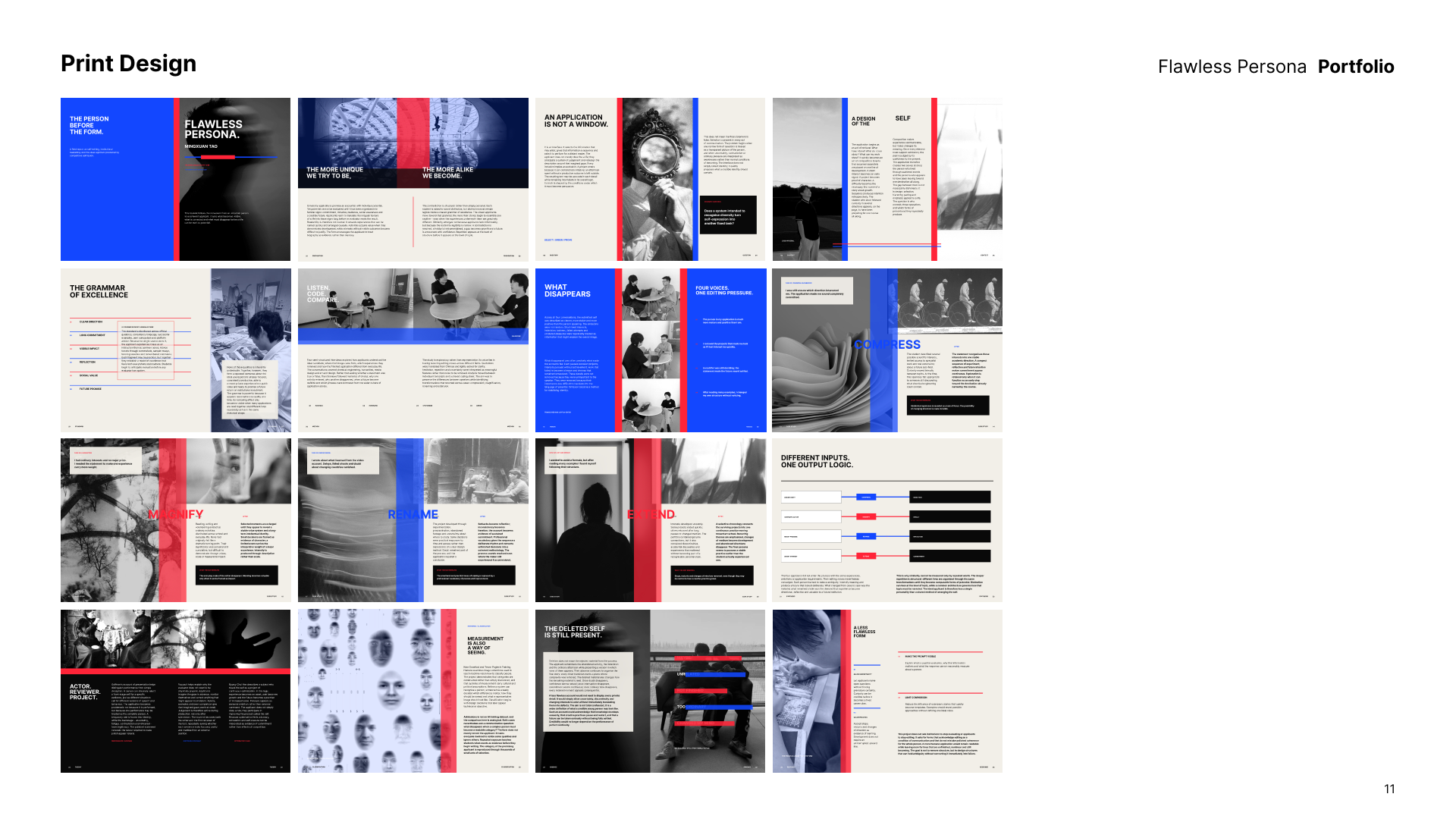 Print design experiments and layout development