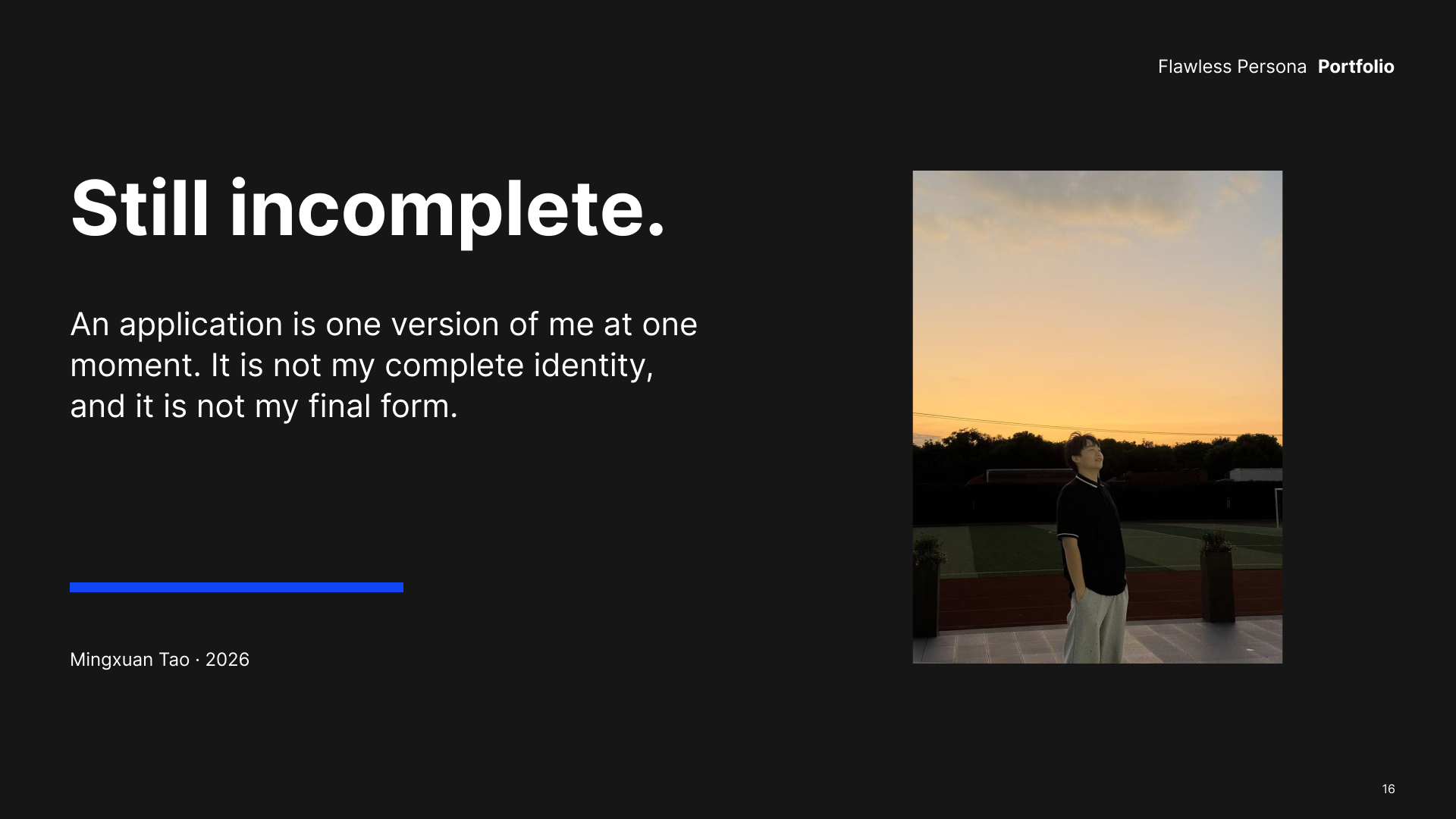 Updated closing reflection: Still incomplete