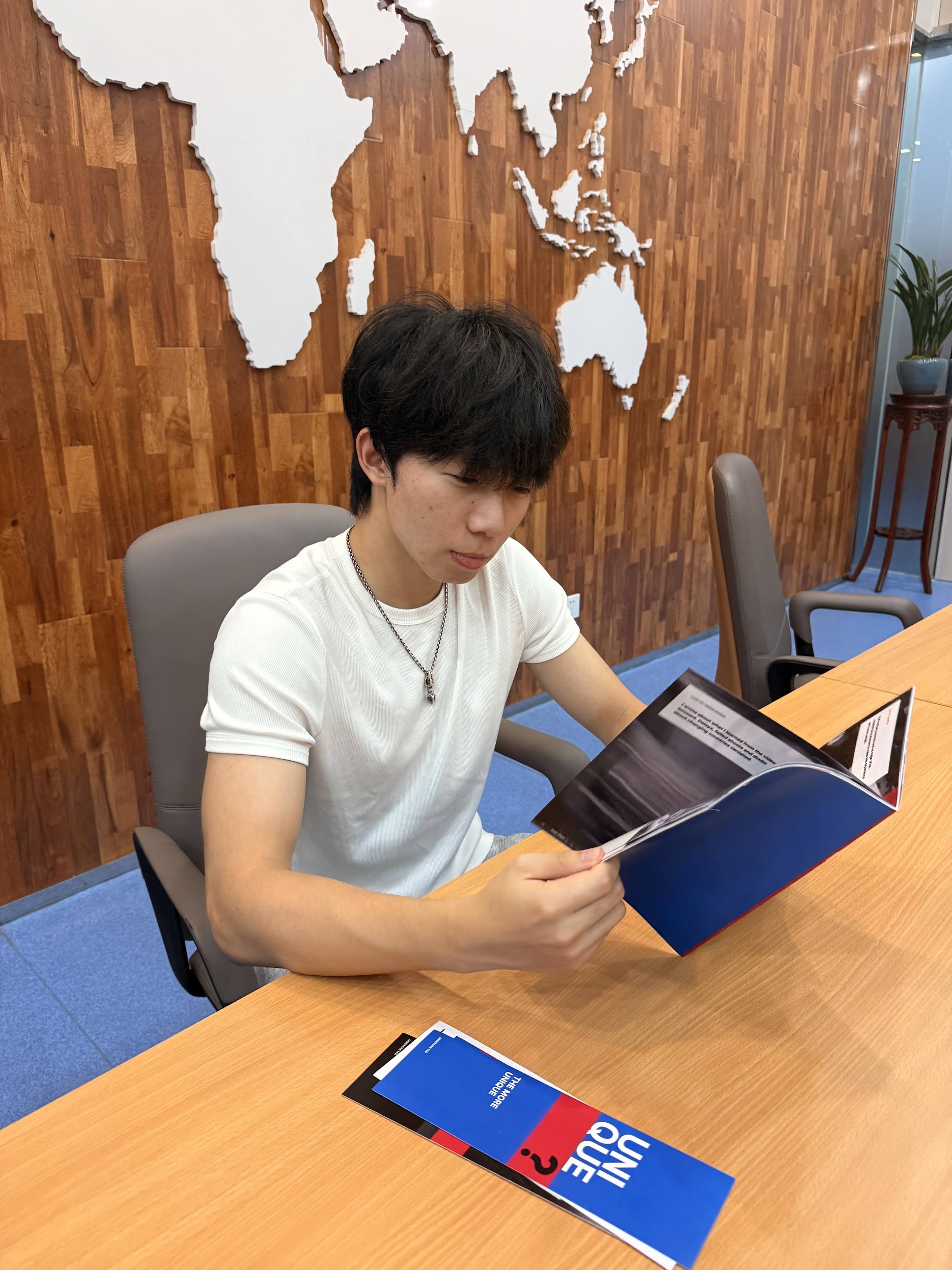 Viewer reading the Flawless Persona booklet